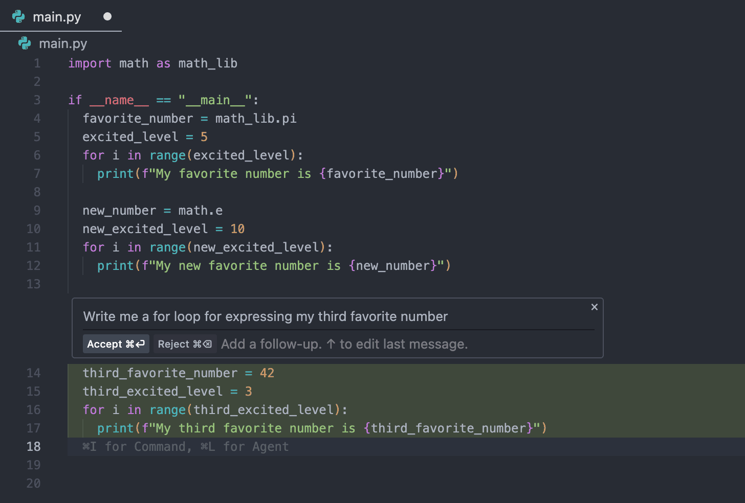 Command in Editor